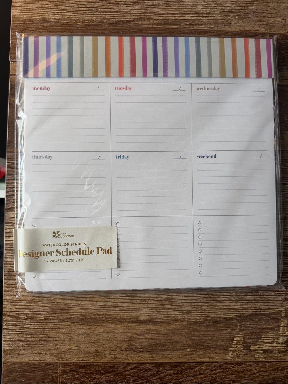 Erin Condren Watercolor Stripes Weekly Planner Pad - Multicolor Stripes